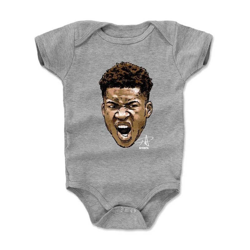 Babies Giannis Antetokounmpo Milwaukee Bucks 500 Level NBA Scream Onesie – Gray