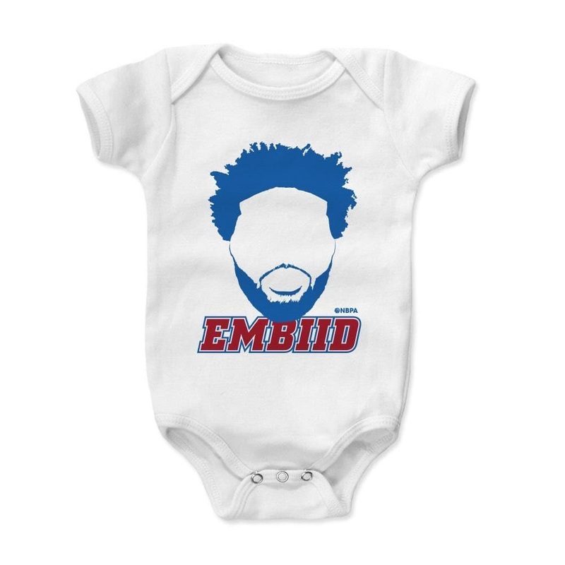 Babies Joel Embiid Philadelphia Sixers 500 Level NBA Silhouette Onesie – White