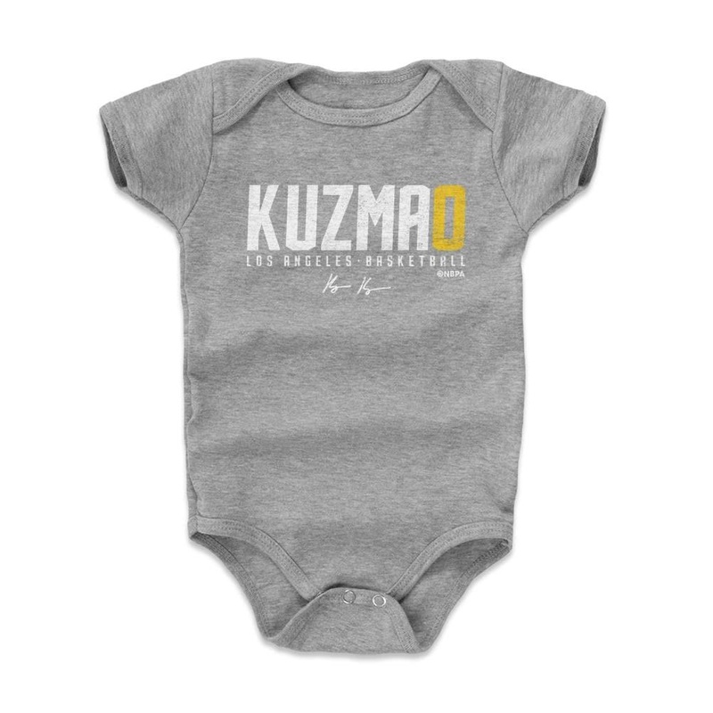 Babies Kyle Kuzma Los Angeles Lakers 500 Level NBA Kuzma0 Onesie – Gray