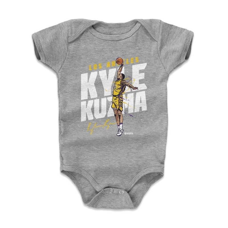 Babies Kyle Kuzma Los Angeles Lakers 500 Level NBA Slam Onesie – Gray