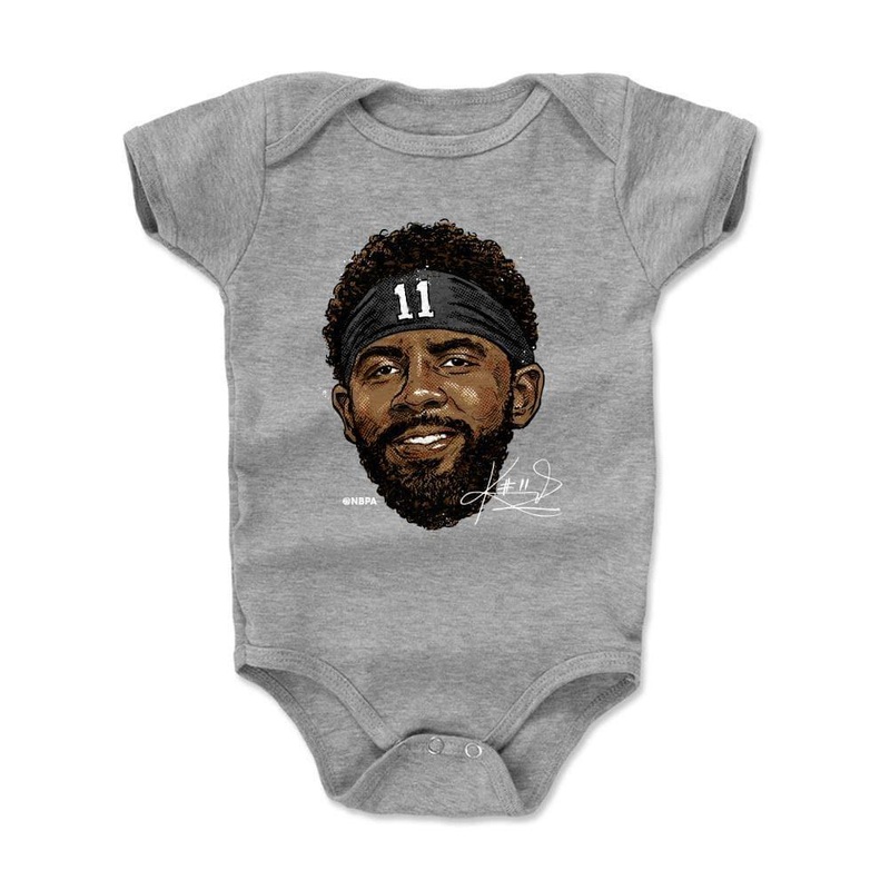 Babies Kyrie Irving Brooklyn Nets 500 Level NBA Smile Onesie – Gray