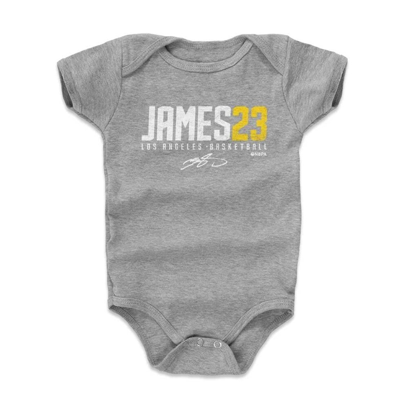 Babies Lebron James Los Angeles Lakers 500 Level NBA James23 Onesie – Gray