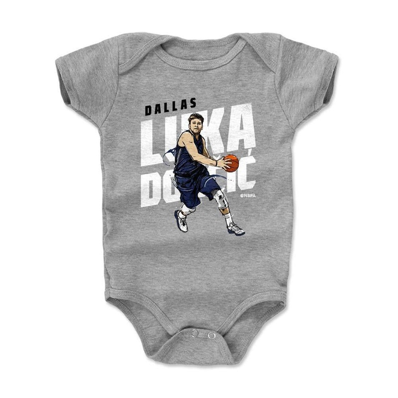 Babies Luka Doncic Dallas Mavericks 500 Level NBA Drive Onesie – Gray