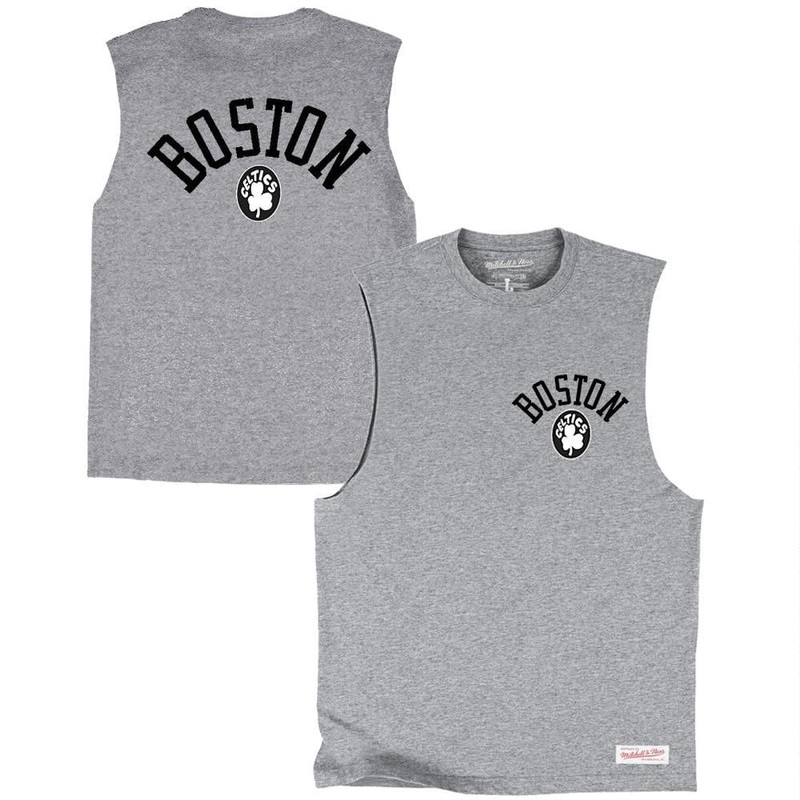 Boston Celtics Mitchell & Ness NBA Colour Pop Muscle T-Shirt – Grey