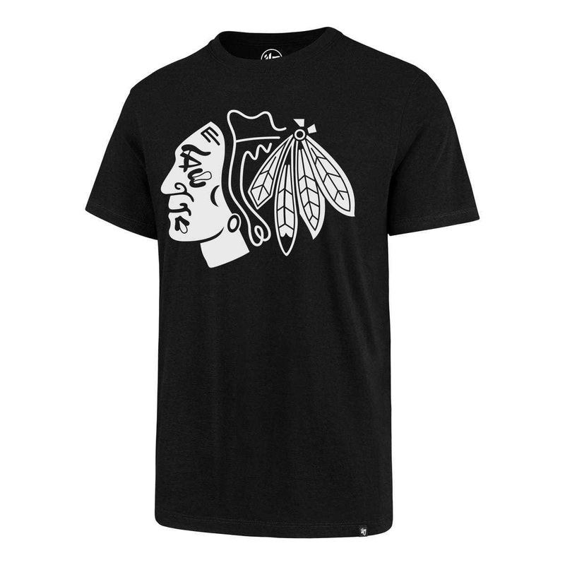 Chicago Blackhawks ’47 NHL Black & White Imprint Splitter T-Shirt – Black