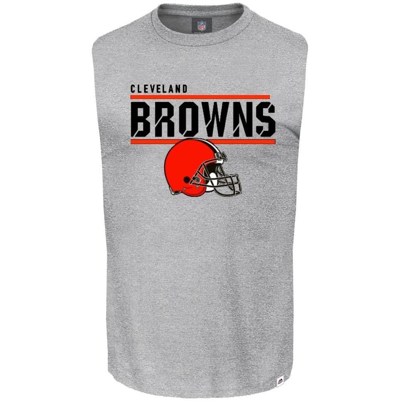 Cleveland Browns Majestic NFL Team Flex Sleeveless Muscle T-Shirt – Grey