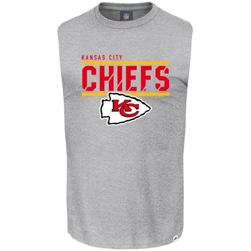 Kansas City Chiefs Majestic NFL Team Flex Sleeveless Muscle T-Shirt – Grey