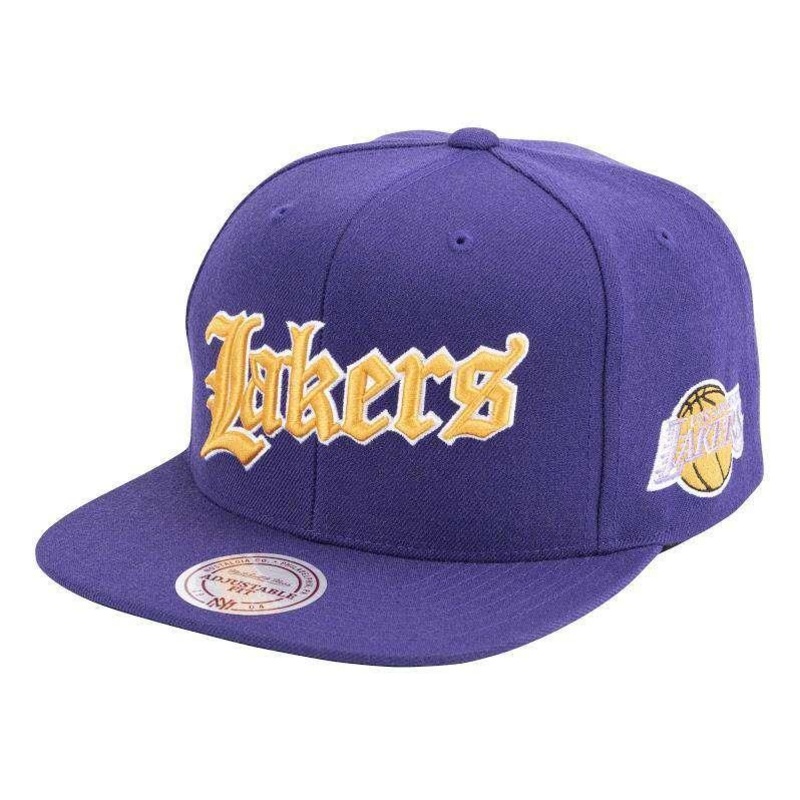 Los Angeles Lakers Mitchell & Ness NBA Faded Gothic Snapback Hat – Purple