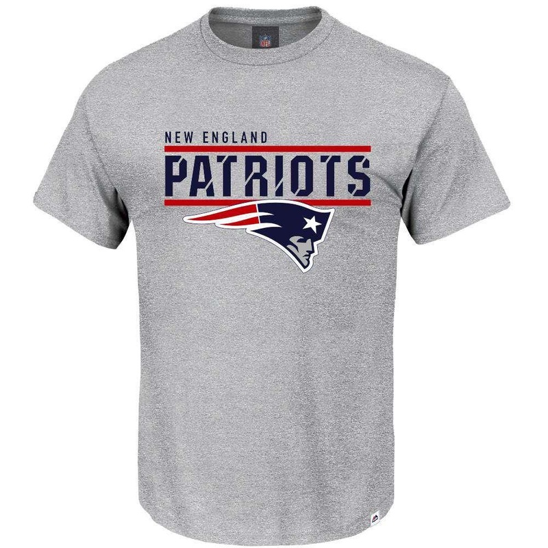 New England Patriots Majestic NFL Team Flex T-Shirt – Grey Marle