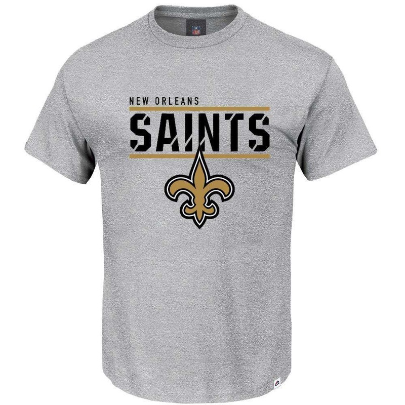 New Orleans Saints Majestic NFL Team Flex T-Shirt – Grey Marle