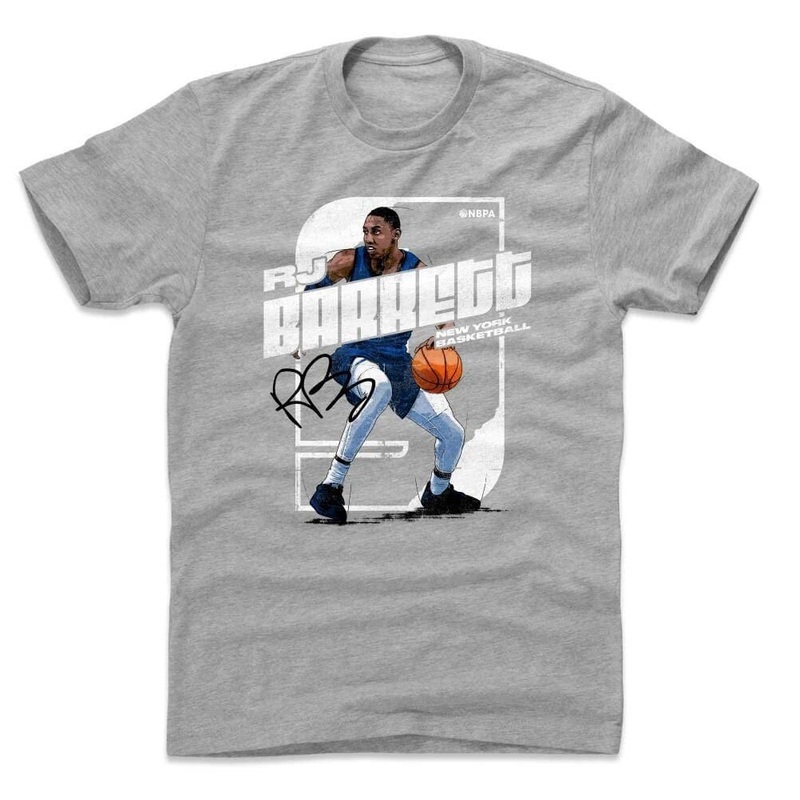 RJ Barett New York Knicks 500 Level NBA Stretch T-Shirt – Gray