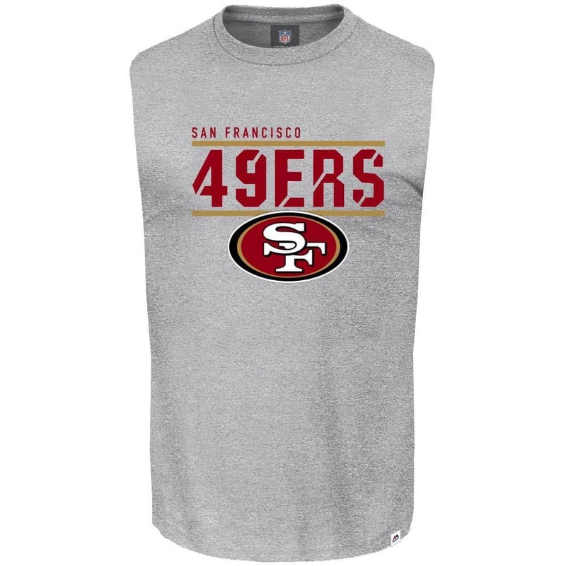 San Francisco 49ers Majestic NFL Team Flex Sleeveless Muscle T-Shirt – Grey
