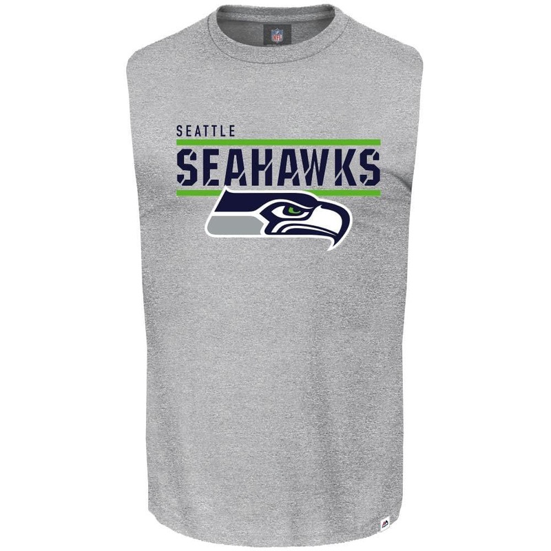 Seattle Seahawks Majestic NFL Team Flex Sleeveless Muscle T-Shirt – Grey