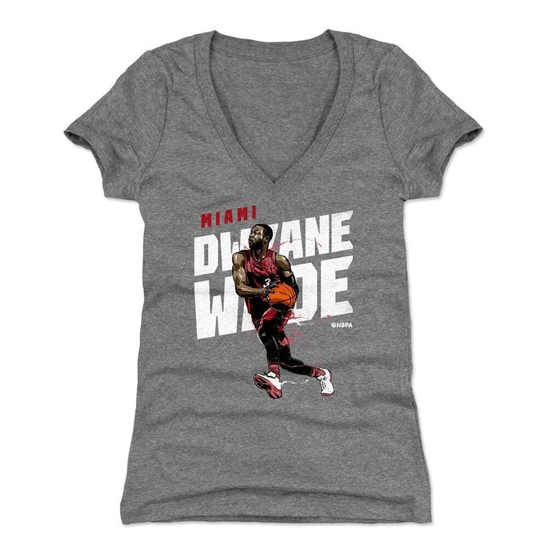 Womens Dwayne Wade Miami Heat 500 Level NBA Drive T-Shirt – Gray