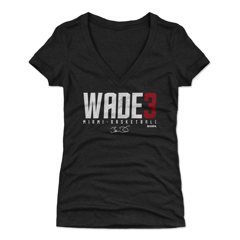 Womens Dwayne Wade Miami Heat 500 Level NBA Wade3 T-Shirt – Black