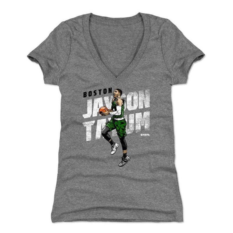 Womens Jayson Tatum Boston Celtics 500 Level NBA Lift Off T-Shirt – Gray