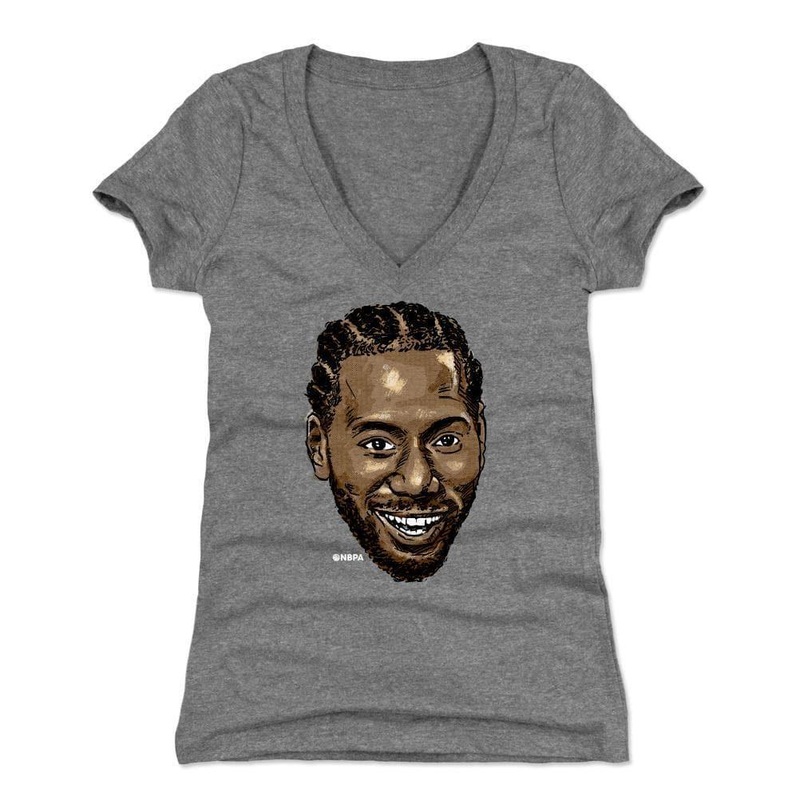 Womens Kawhi Leonard Los Angeles Clippers 500 Level NBA Smile T-Shirt – Gray