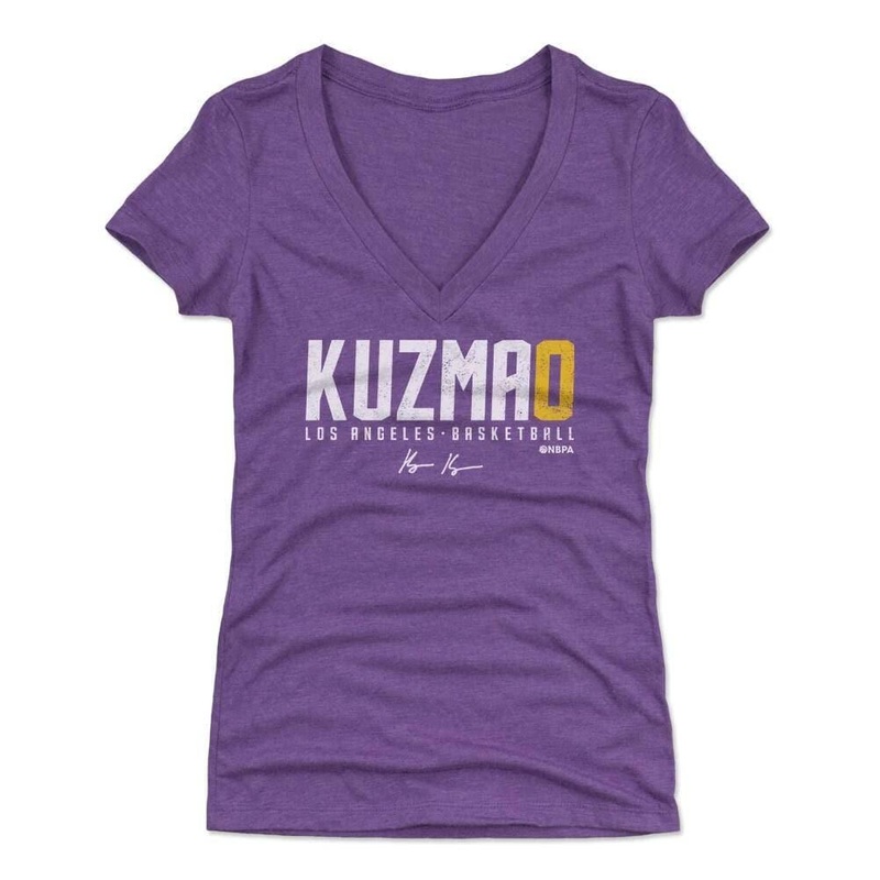 Womens Kyle Kuzma Los Angeles Lakers 500 Level NBA Kuzma0 T-Shirt – Purple