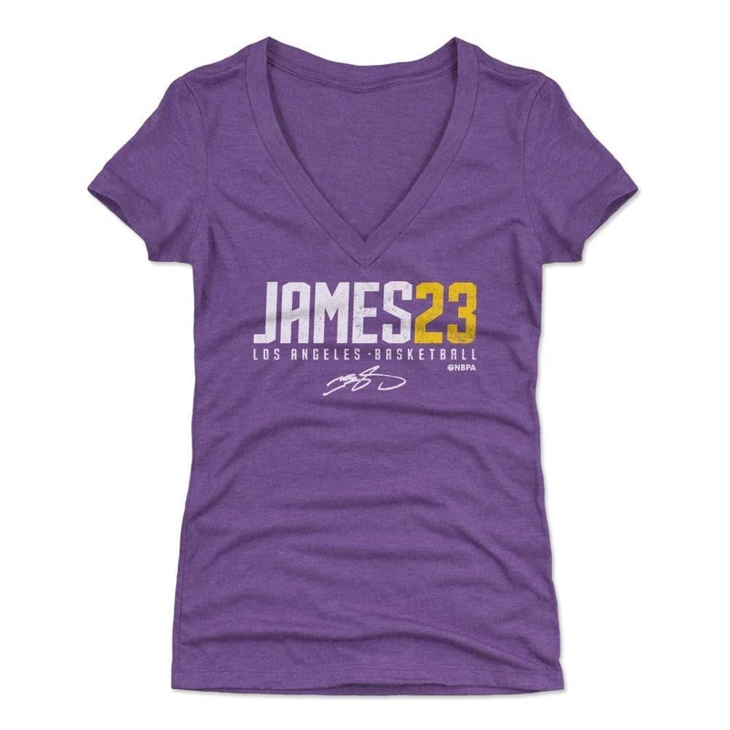 Womens Lebron James Los Angeles Lakers 500 Level NBA James23 T-Shirt – Purple