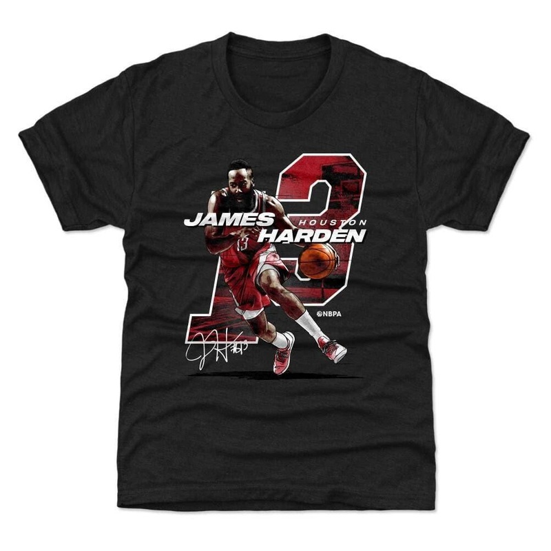Youths James Harden Houston Rockets 500 Level NBA Offset T-Shirt – Black