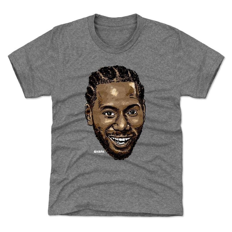 Youths Kahwi Leonard Los Angeles Clippers 500 Level NBA Smile T-Shirt – Gray