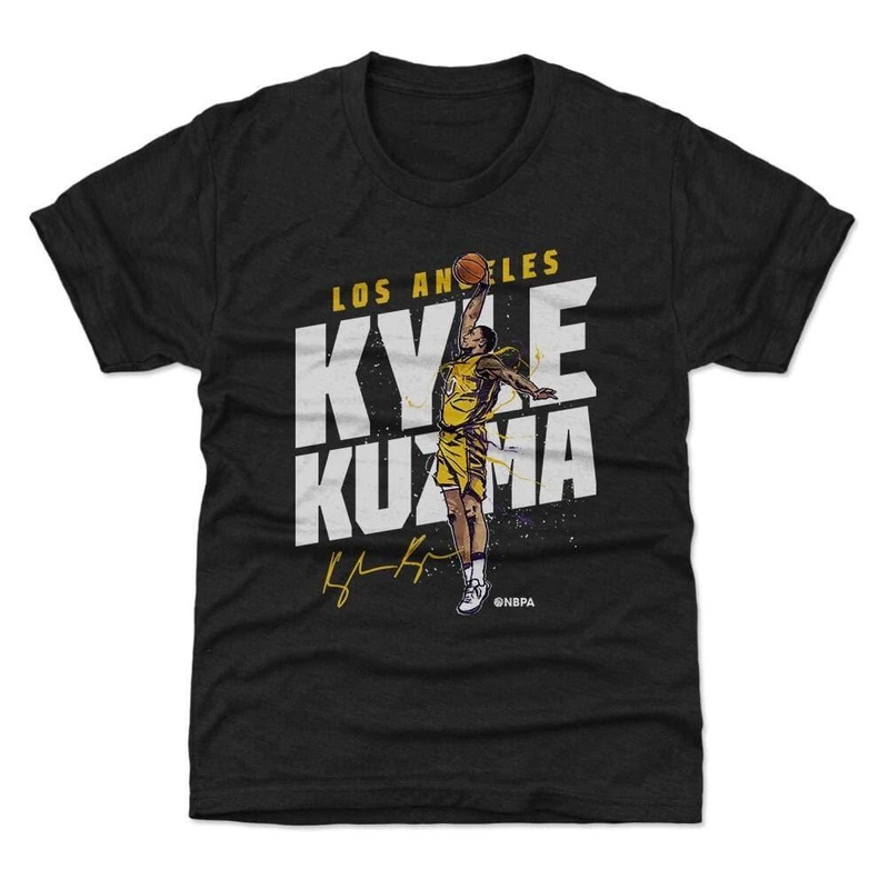 Youths Kyle Kuzma Los Angeles Lakers 500 Level NBA Slam T-Shirt – Black