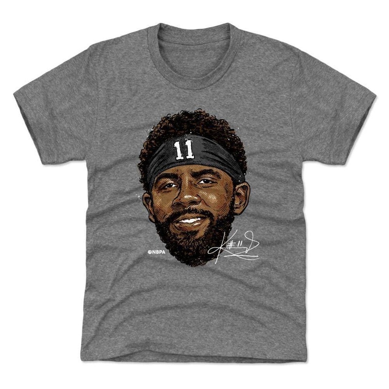 Youths Kyrie Irving Brooklyn Nets 500 Level NBA Smile T-Shirt – Gray