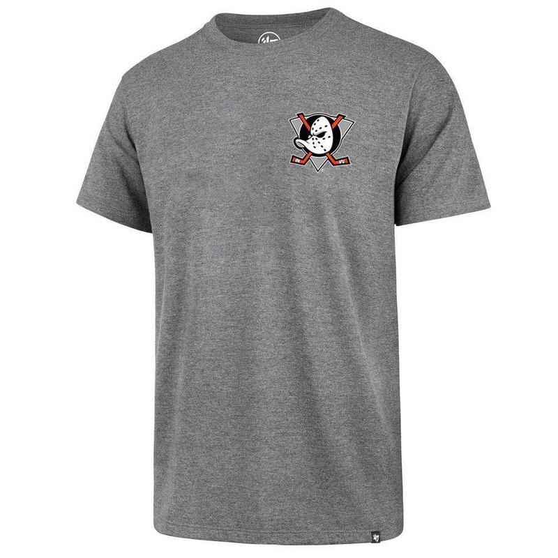 Anaheim Mighty Ducks ’47 NHL Chest Imprint Splitter T-Shirt – Grey