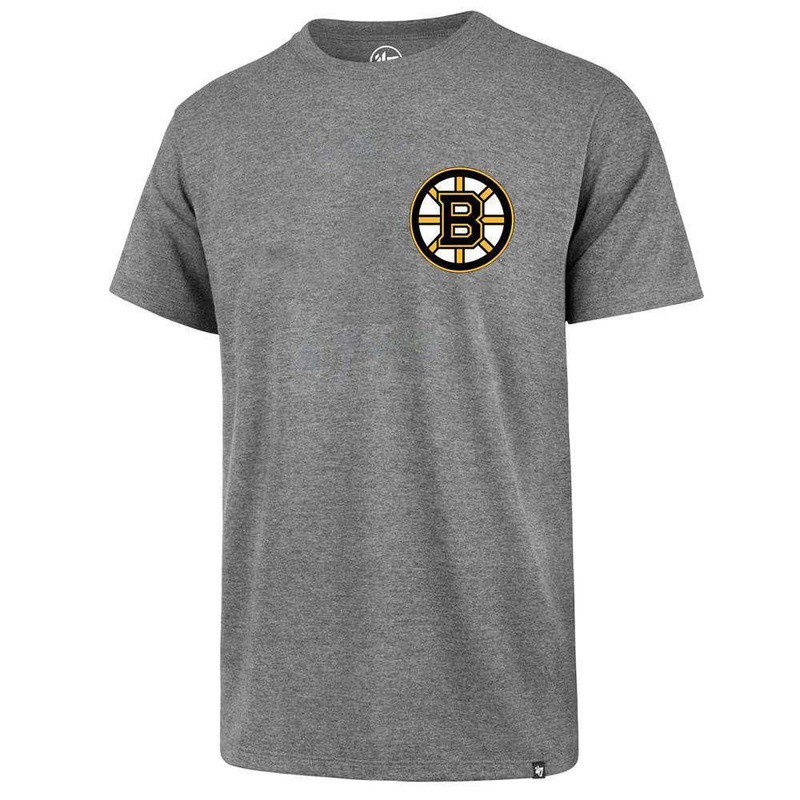 Boston Bruins ’47 NHL Chest Imprint Splitter T-Shirt – Grey