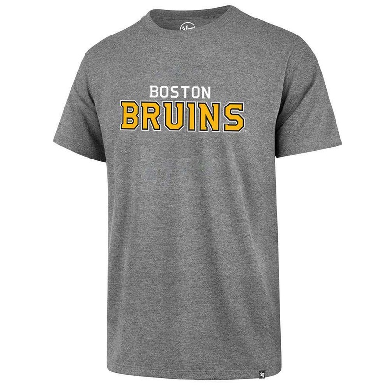 Boston Bruins ’47 NHL Wordmark Splitter T-Shirt – Grey