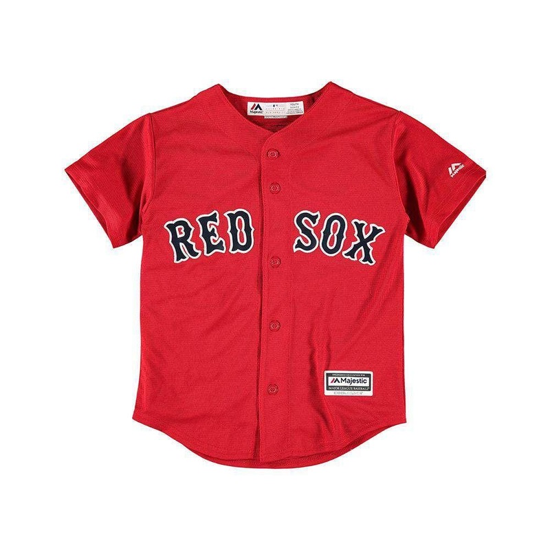 Boys Boston Red Sox Majestic MLB Cool Base Replica Jersey – Red