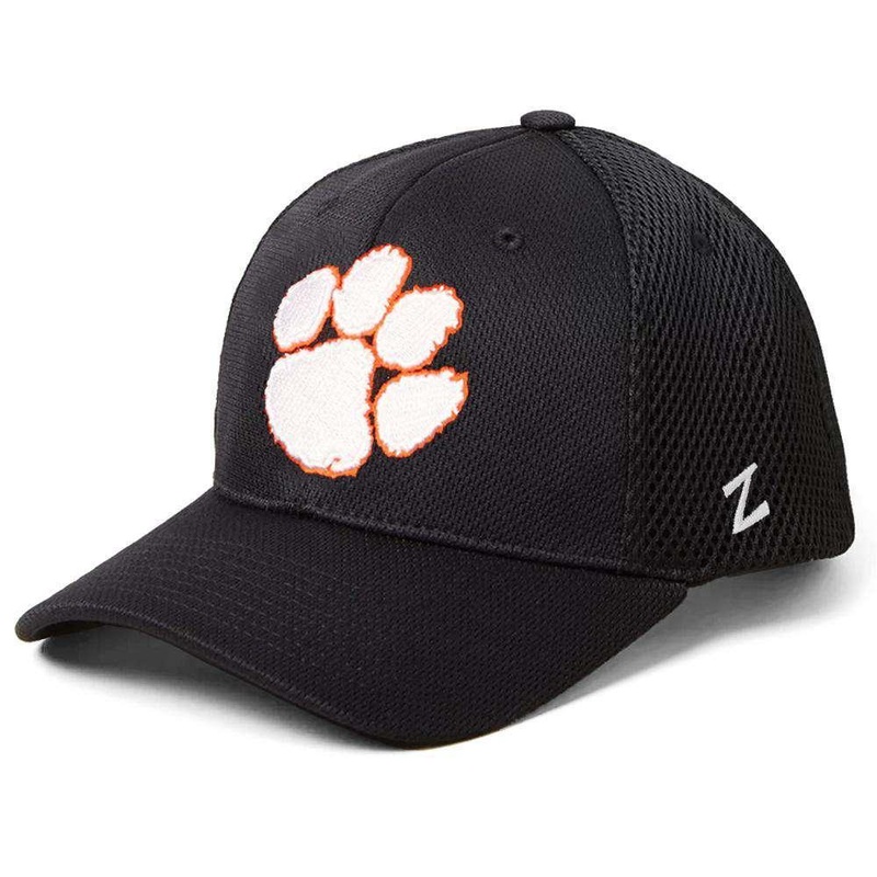 Clemson Tigers Zephyr NCAA Foam Tech Mesh Curved Snapback Hat – Black