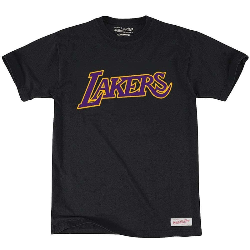 Los Angeles Lakers Mitchell & Ness NBA HWC Wordmark Logo T-Shirt – Black