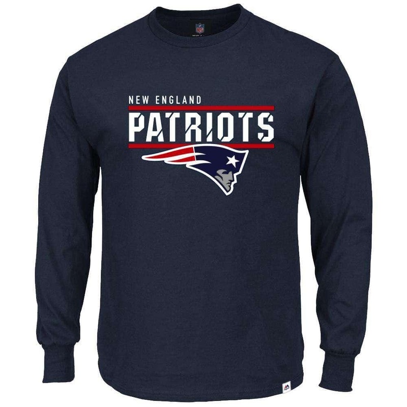 New England Patriots Majestic NFL Flex Long Sleeve T-Shirt – Navy