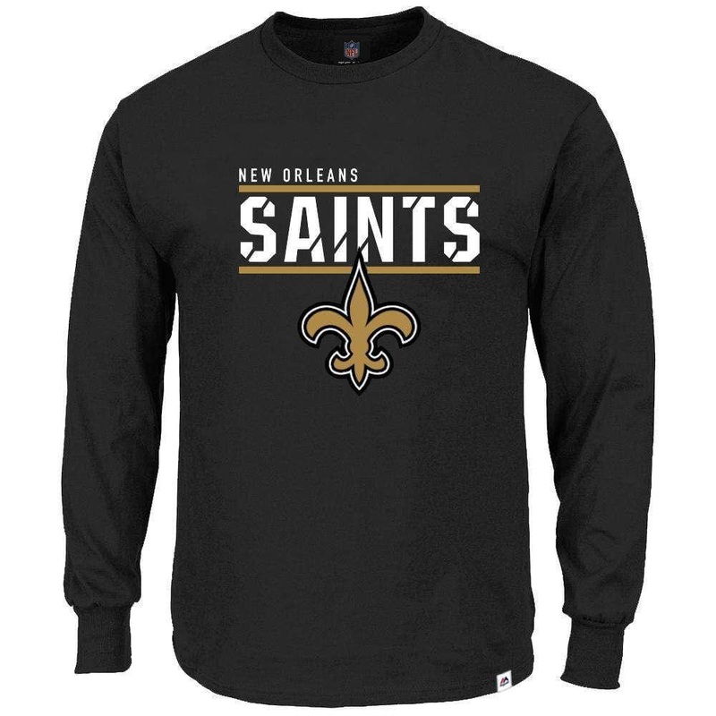 New Orleans Saints Majestic NFL Flex Long Sleeve T-Shirt – Black