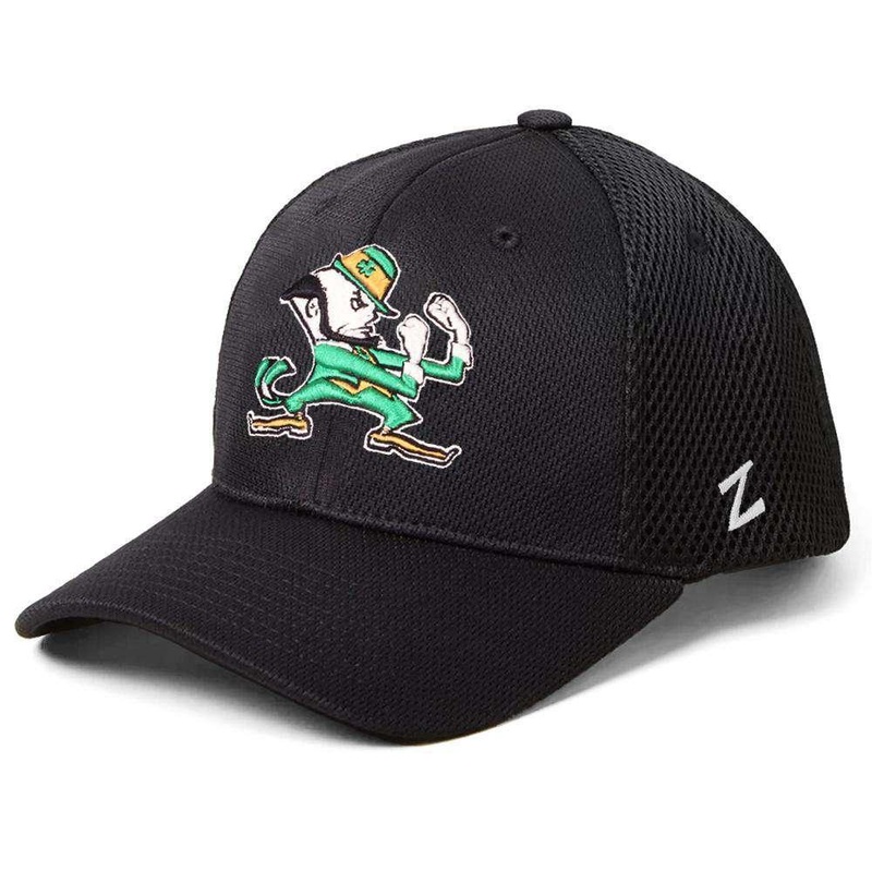Notre Dame Fighting Irish Zephyr NCAA Foam Tech Mesh Curved Snapback Hat – Black