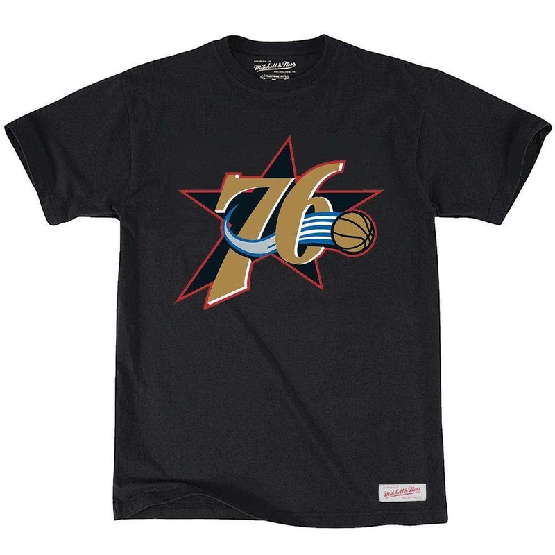 Philadelphia 76ers Mitchell & Ness NBA HWC Logo T-Shirt – Black