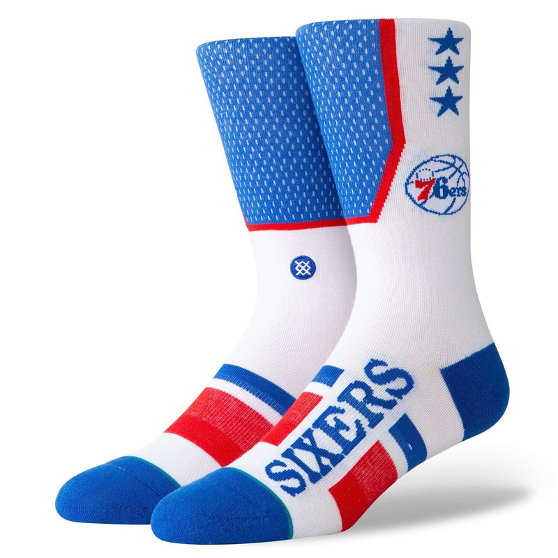 Philadelphia 76ers Stance NBA Shortcut Crew Socks – Blue/White