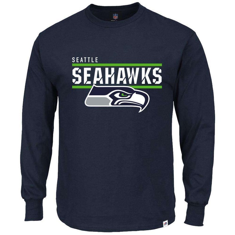 Seattle Seahawks Majestic NFL Flex Long Sleeve T-Shirt – Navy