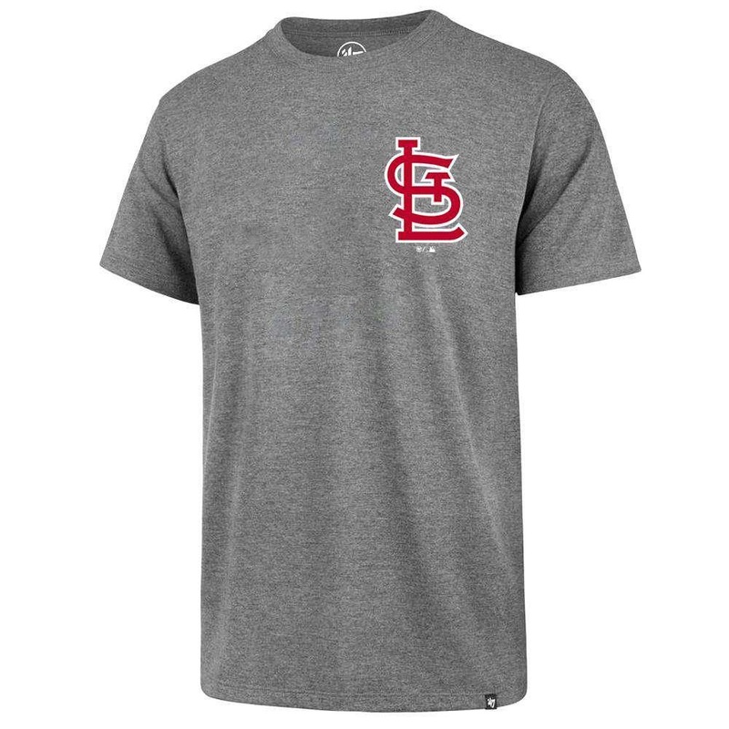 St Louis Cardinals ’47 MLB Chest Imprint Splitter T-Shirt – Grey
