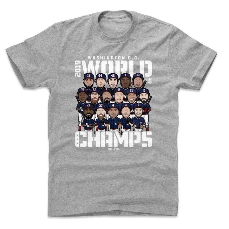 Washington Nationals 500 Level MLB 2019 World Series Champions Squad T-Shirt – Grey