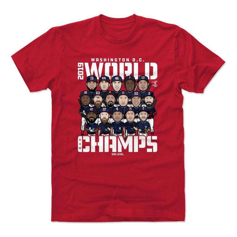 Washington Nationals 500 Level MLB 2019 World Series Champions Squad T-Shirt – Red