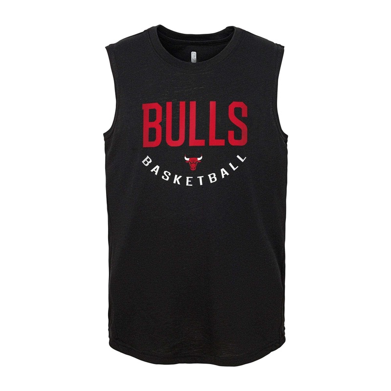 Youths Chicago Bulls Outerstuff NBA First String Muscle Tank – Black