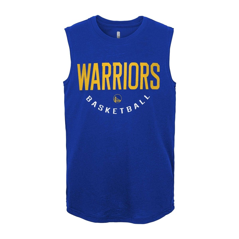 Youths Golden State Warriors Outerstuff NBA First String Muscle Tank – Blue