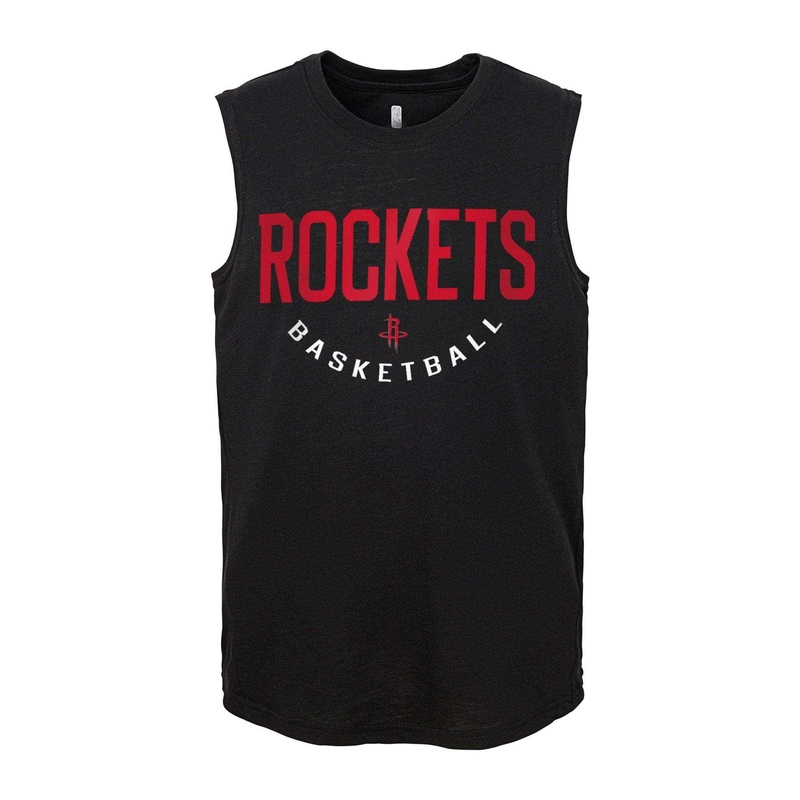 Youths Houston Rockets Outerstuff NBA First String Muscle Tank – Black