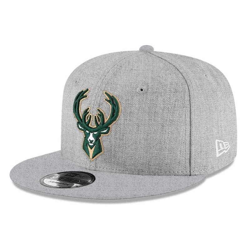 Youths Milwaukee Bucks New Era NBA Team Heather 9FIFTY Snapback Hat