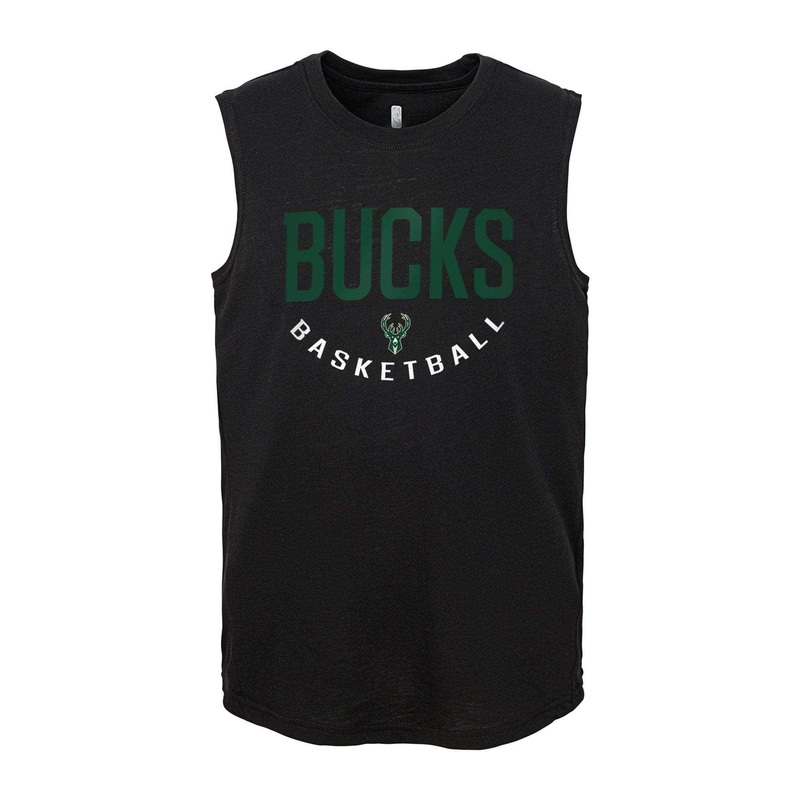 Youths Milwaukee Bucks Outerstuff NBA First String Muscle Tank – Black
