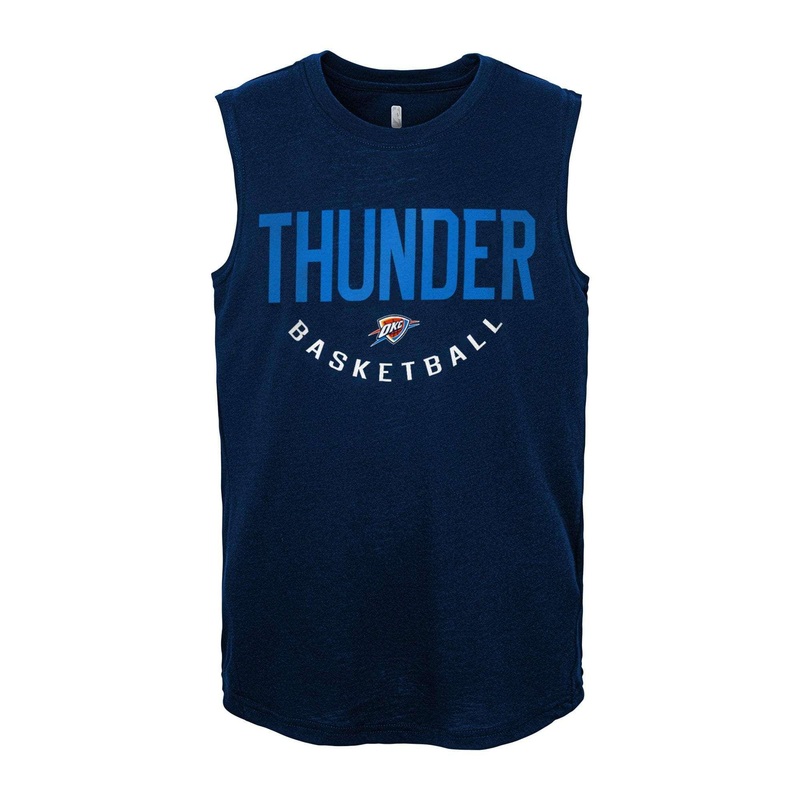 Youths Oklahoma City Thunder Outerstuff NBA First String Muscle Tank – Navy