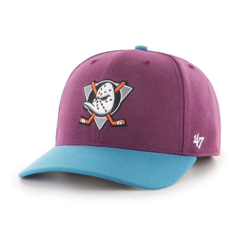 Anaheim Mighty Ducks 47 NHL Cold Zone MVP DP Pre-Curved Snapback Hat – Plum