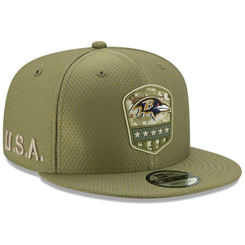 Baltimore Ravens New Era NFL 2019 Salute To Service 9FIFTY Snapback Hat – Army